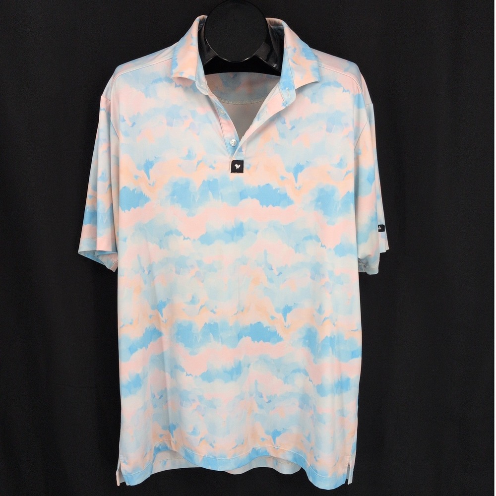 Bad Birdie Golf Polo Shirt Watercolor Preppy Performance Resort Stretch XLarge